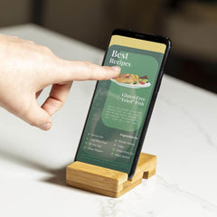 Custom Printed Sintra - Giftology Bamboo Mobile Holder & Stand 8 X 6 X 2Cm - Bamboo | Exhibitions, Conferences, Corporate Events | Yalla Printing UAE