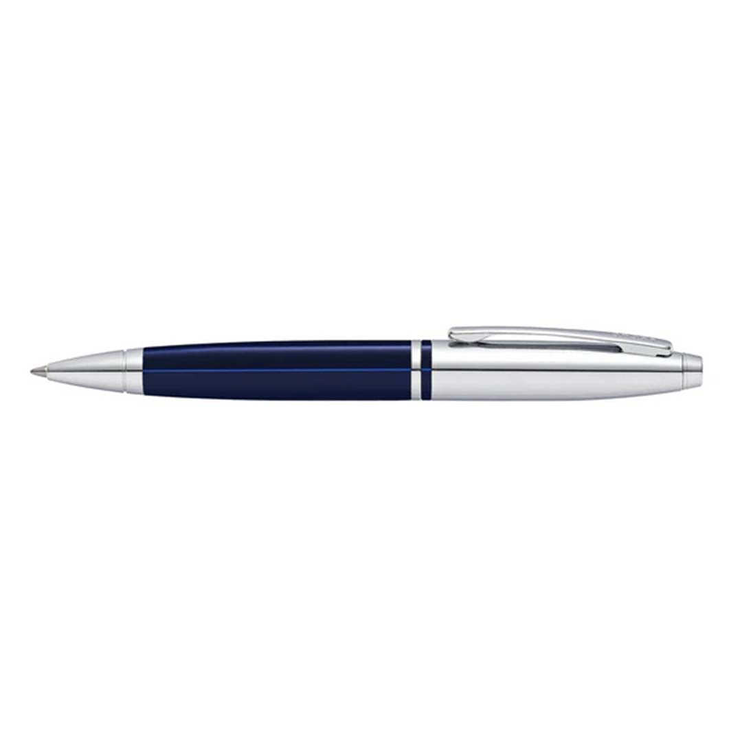 Custom Printed Cross Calais™ Chrome/Blue Lacquer With Polished Chrome Appointments Ballpoint Pen | Logo Branding Corporate Gift | UAE Delivery | Yalla Printing UAE
