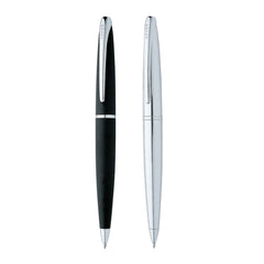 Custom Printed Cross Atx® Basalt Black With Polished Chrome Appointments Ballpoint Pen (Blue Ink) | Logo Branding Corporate Gift | UAE Delivery | Yalla Printing UAE