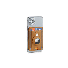 Marz - Santhome® Magnetic Phone Cardholder With Santhome Tag Pocket - Tan