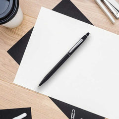 Custom Printed Cross Click™ Classic Black Ballpoint Pen (Blue Ink) – Personalized Cross Click™ Classic Black Ballpoint Pen (Blue Ink) | Yalla Printing, Dubai UAE