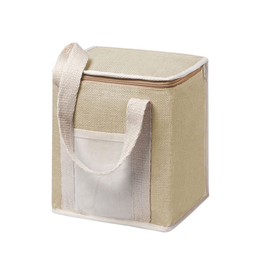 Custom Printed Laho - Eco - Neutral Jute Cooler Bag - Cotton Fabric | Exhibitions, Conferences, Corporate Events | Yalla Printing UAE