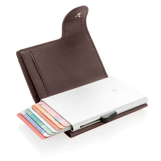 Custom Printed Vatra - C - Secure Pu Rfid Card Holder & Wallet Brown | Exhibitions, Conferences, Corporate Events | Yalla Printing UAE