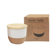 Raaha - Arabic Oudh Scented Candle In Ceramic Holder With Bamboo Lid
