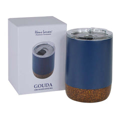 Custom Printed Gouda - Hans Larsen Vacuum Mug With Cork Base - Stainless Steel | Exhibitions, Conferences, Corporate Events | Yalla Printing UAE
