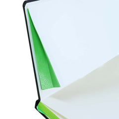 Custom Printed Sukh - Santhome A5 Hardcover Ruled Notebook Black - Green | Exhibitions, Conferences, Corporate Events | Yalla Printing UAE