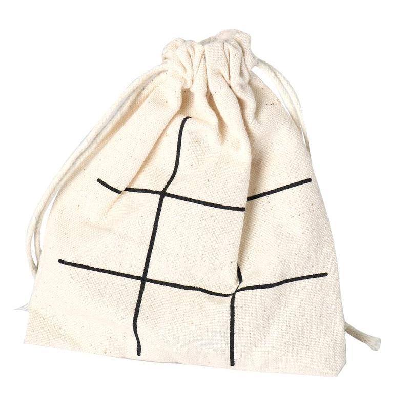 Custom Printed Stresa - Eco - Neutral Wood Tic Tac Toe Game Set - Cotton Fabric | Logo Branding Corporate Gift | UAE Delivery | Yalla Printing UAE