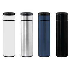 Custom Printed Kovel - Giftology Double Walled Insulated Flask With Temperature Lid - Stainless Steel | Exhibitions, Conferences, Corporate Events | Yalla Printing UAE