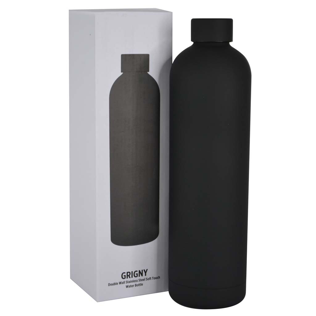Custom Printed Grigny - Soft Touch Insulated Water Bottle - 1000Ml - Stainless Steel | Exhibitions, Conferences, Corporate Events | Yalla Printing UAE