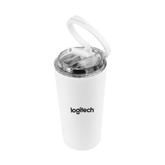MARBELLA - Hans Larsen Double Wall Tumbler with Sip Lid 600 ml - White