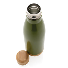 Custom Printed Odessa - Giftology Double Wall Stainless Bottle With Bamboo Lid And Base - Stainless Steel | Exhibitions, Conferences, Corporate Events | Yalla Printing UAE