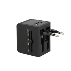 SERRI AC - Giftology Travel Adapter with Type C Compatibility - Black