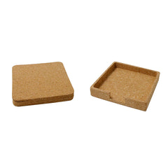 Custom Printed Terevi - Eco - Neutral Set Of 4 Cork Coasters With Cork Stand | Exhibitions, Conferences, Corporate Events | Yalla Printing UAE