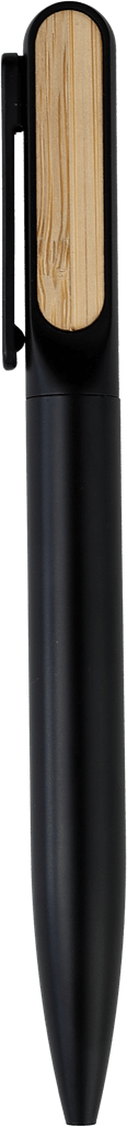 Custom Printed Ulmen - Twist Metal Pen With Bamboo On Clip - Stainless Steel | Logo Branding Corporate Gift | UAE Delivery | Yalla Printing UAE