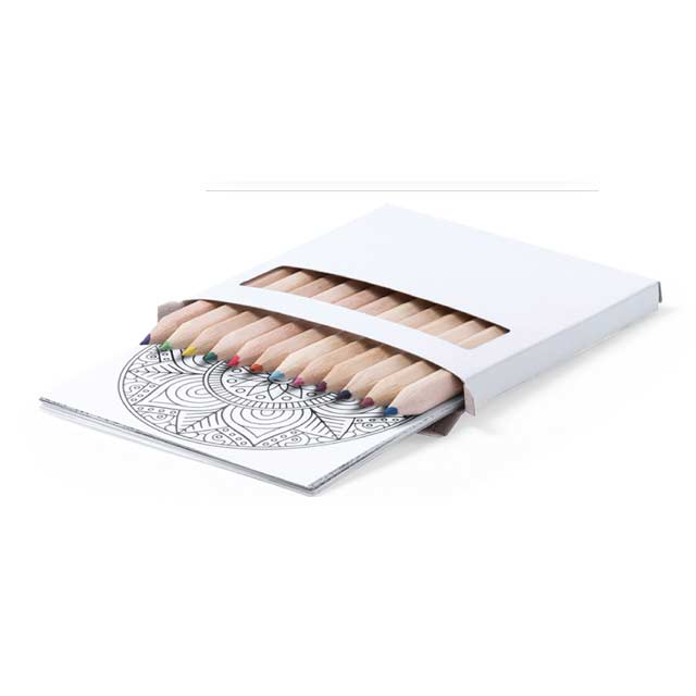 Custom Printed Set Of 12 Pencils And 12 Coloring Sheets With Mandala Designs - Cardboard / Corrugated Board | Custom Packaging Printing | Free Design Support | Yalla Printing UAE