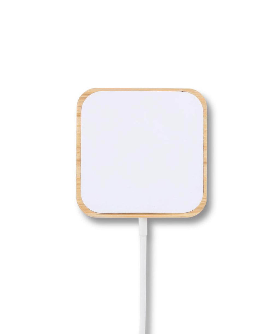 Custom Printed Domitz - 15W Square Bamboo Magsafe Wireless Charger - Bamboo | Exhibitions, Conferences, Corporate Events | Yalla Printing UAE