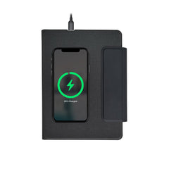 MagFolio - Santhome A5 PU Portfolio with 15W MagSafe Wireless Charger - Black