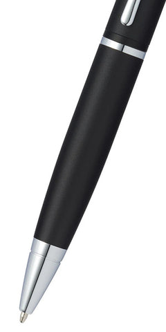 Custom Printed Cross Calais™ Matte Black With Polished Chrome Appointments Ballpoint Pen | Logo Branding Corporate Gift | UAE Delivery | Yalla Printing UAE