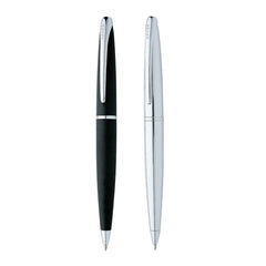 Custom Printed Cross Atx® Basalt Black With Polished Chrome Appointments Ballpoint Pen | Logo Branding Corporate Gift | UAE Delivery | Yalla Printing UAE