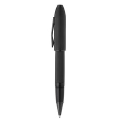 Custom Printed Peerless™ Polished Black PVD Engraved Diamond Pattern with Black PVD Appointments and Swarovski Crystal Rollerball Pen (Blue Ink) | Logo Branding Corporate Gift | UAE Delivery | Yalla Printing UAE