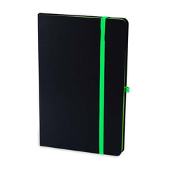 Custom Printed Sukh - Santhome A5 Hardcover Ruled Notebook Black - Green | Exhibitions, Conferences, Corporate Events | Yalla Printing UAE