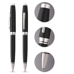 Custom Printed Cross Coventry Black Lacquer With Polished Chrome Appointments Ballpoint Pen | Logo Branding Corporate Gift | UAE Delivery | Yalla Printing UAE