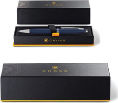 Custom Printed Cross Calais™ Matte Metallic Blue With Polished Chrome Appointments Ballpoint Pen - Stainless Steel | Logo Branding Corporate Gift | UAE Delivery | Yalla Printing UAE