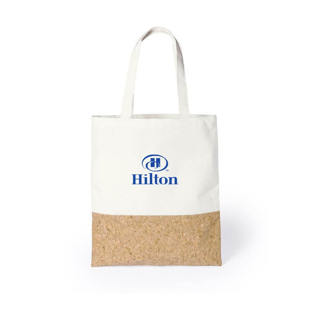 Custom Printed Tilley - Eco - Neutral Recycled Cotton/Cork Shopping Bag - Cotton Fabric | Exhibitions, Conferences, Corporate Events | Yalla Printing UAE