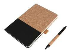 Borsa - Eco-neutral A5 Cork Fabric Hard Cover Notebook And Pen Set