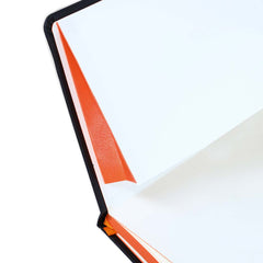 Custom Printed Sukh - Santhome A5 Hardcover Ruled Notebook Black - Orange | Exhibitions, Conferences, Corporate Events | Yalla Printing UAE