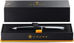 Custom Printed Cross Atx® Basalt Black With Polished Chrome Appointments Ballpoint Pen (Blue Ink) | Logo Branding Corporate Gift | UAE Delivery | Yalla Printing UAE