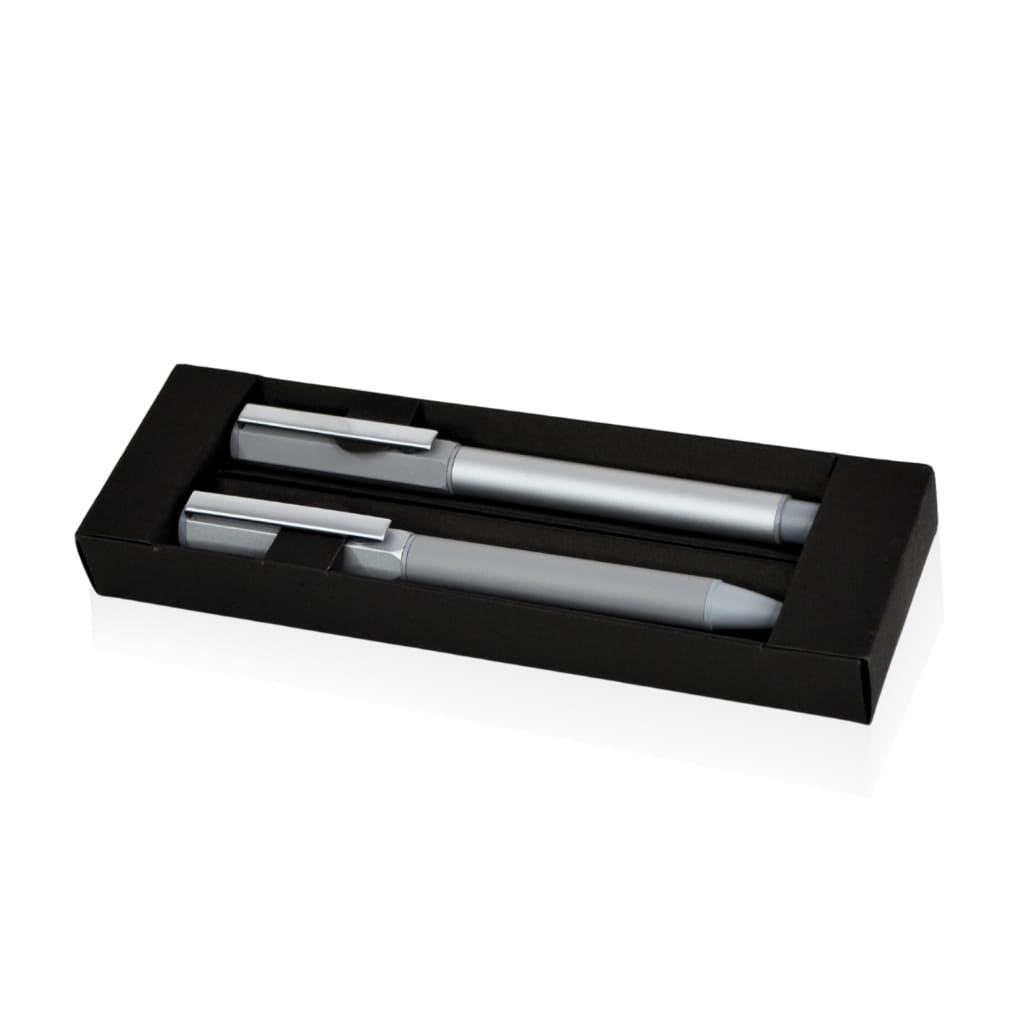 Custom Printed Trofa - Metal Roller And Ball Pen Set - Stainless Steel | Logo Branding Corporate Gift | UAE Delivery | Yalla Printing UAE
