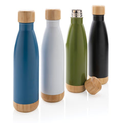 Custom Printed Odessa - Giftology Double Wall Stainless Bottle With Bamboo Lid And Base - Stainless Steel | Exhibitions, Conferences, Corporate Events | Yalla Printing UAE