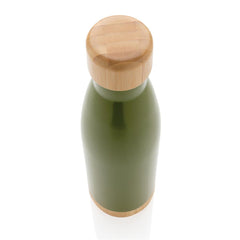 Custom Printed Odessa - Giftology Double Wall Stainless Bottle With Bamboo Lid And Base - Stainless Steel | Exhibitions, Conferences, Corporate Events | Yalla Printing UAE