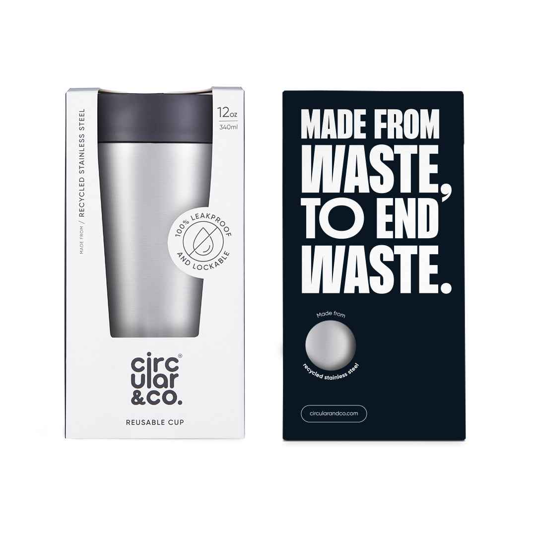 Mugs – Circular Cup – Recycled Stainless Steel Cup 12oz | Custom Packaging Printing | Free Design Support | Yalla Printing UAE