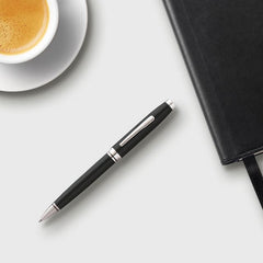 Custom Printed Cross Coventry Black Lacquer With Polished Chrome Appointments Ballpoint Pen | Logo Branding Corporate Gift | UAE Delivery | Yalla Printing UAE
