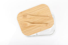 CORNETO – Hans Larsen Glass Lunch Box with Bamboo Cutlery | Custom Packaging Printing | Free Design Support | Yalla Printing UAE