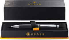 Custom Printed Cross Calais™ Matte Black With Polished Chrome Appointments Ballpoint Pen | Logo Branding Corporate Gift | UAE Delivery | Yalla Printing UAE