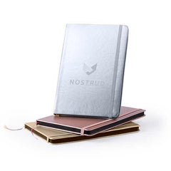 Custom Printed Pu A5 Notepad In Metallic Silver Color - Stainless Steel | Exhibitions, Conferences, Corporate Events | Yalla Printing UAE