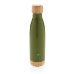 Custom Printed Odessa - Giftology Double Wall Stainless Bottle With Bamboo Lid And Base - Stainless Steel | Exhibitions, Conferences, Corporate Events | Yalla Printing UAE