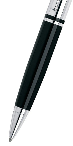 Custom Printed Cross Calais™ Chrome/Black Lacquer With Polished Chrome Appointments Ballpoint Pen (Blue Ink) | Logo Branding Corporate Gift | UAE Delivery | Yalla Printing UAE