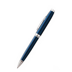 Custom Printed Cross Coventry Blue Lacquer With Polished Chrome Appointments Ballpoint Pen | Logo Branding Corporate Gift | UAE Delivery | Yalla Printing UAE