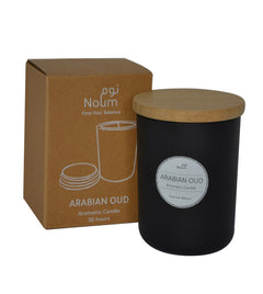 Noum - Arabic Oudh Scented Glass Candle With Bamboo Lid