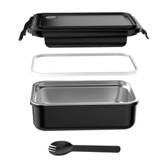 Custom Printed BERGEN - Hans Larsen Stainless Steel Lunch Box - 800ml - Black – Personalized BERGEN - Hans Larsen Stainless Steel Lunch Box - 800ml - Black | Yalla Printing, Dubai UAE