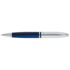 Custom Printed Cross Calais™ Chrome/Blue Lacquer With Polished Chrome Appointments Ballpoint Pen | Logo Branding Corporate Gift | UAE Delivery | Yalla Printing UAE