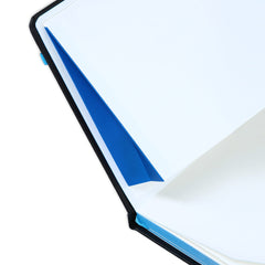 Custom Printed Sukh - Santhome A5 Hardcover Ruled Notebook Black - Blue | Exhibitions, Conferences, Corporate Events | Yalla Printing UAE