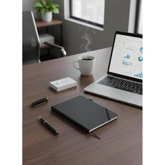 Custom Printed Faroe - Santhome A5 Pu Hard Cover Notebook With Pen Loop | Exhibitions, Conferences, Corporate Events | Yalla Printing UAE
