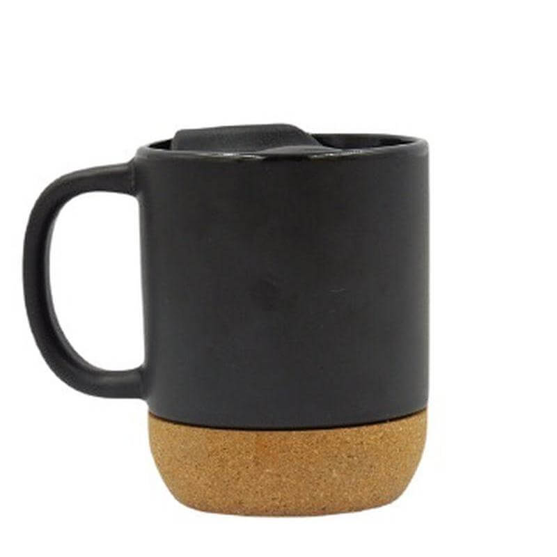 Custom Printed Lucca - Giftology Ceramic Mug With Cork And Lid - Ceramic | Exhibitions, Conferences, Corporate Events | Yalla Printing UAE