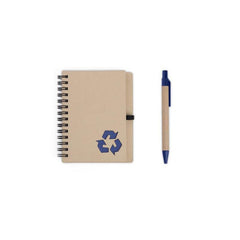 Custom Printed Hassa - Eco - Neutral A6 Notepad & Pen Set With Sticky Note - Kraft Brown Paper | Exhibitions, Conferences, Corporate Events | Yalla Printing UAE