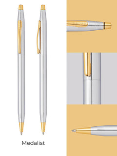 Cross Classic Century® Medalist® Chrome With 23kt Gold Plated Appointments Ballpoint Pen